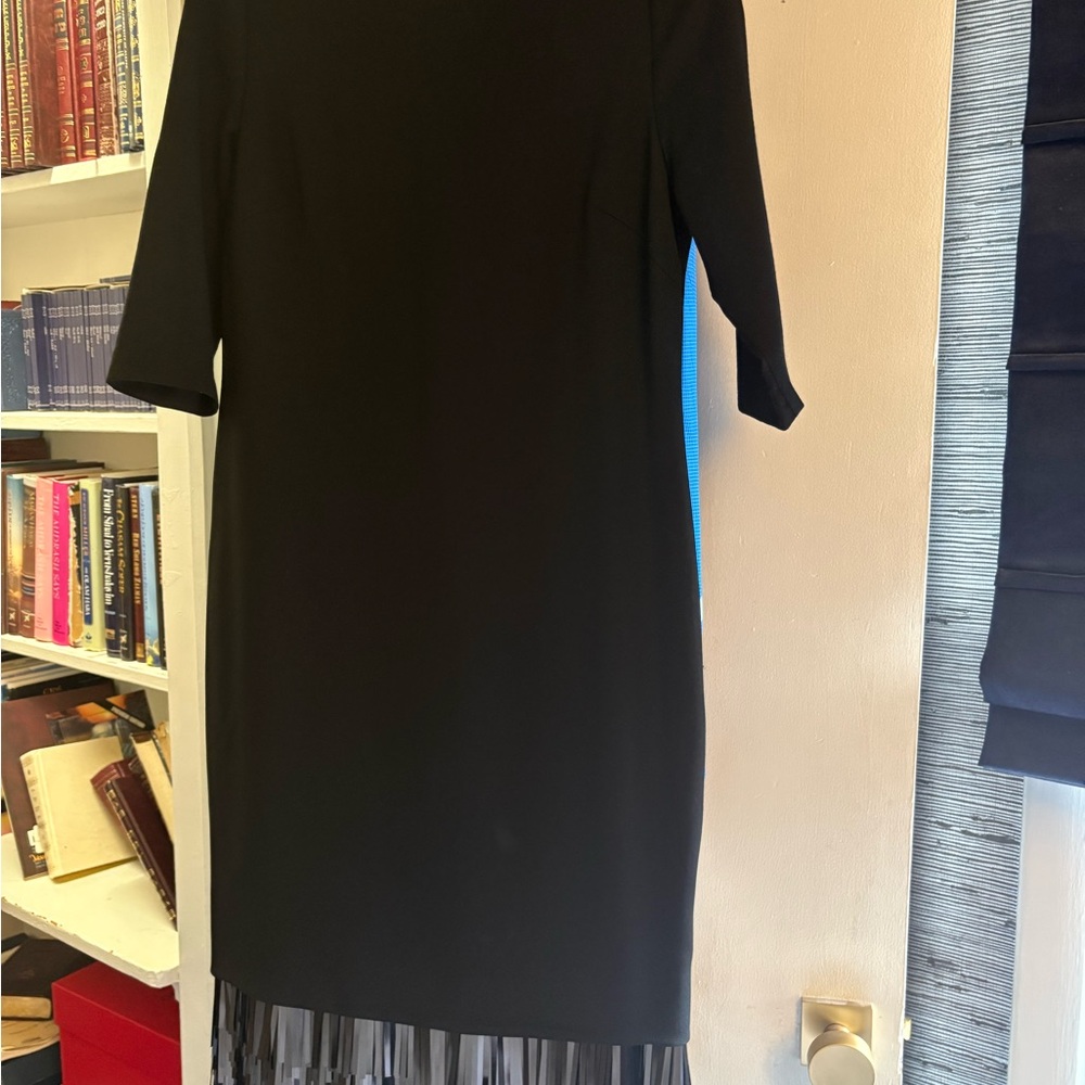 Jason Wu Black Midi Dress with Fringe Hem